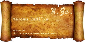 Mancsu Zsóka névjegykártya